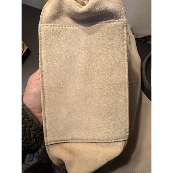 Lucky Brand ForaHo Hobo Bag in Dusty Sand Suede Macadamia Leather Mushroom Tan - Picture 15 of 16